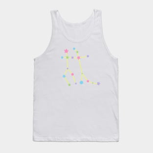 Gemini Zodiac Constellation in Rainbow Pastels Tank Top